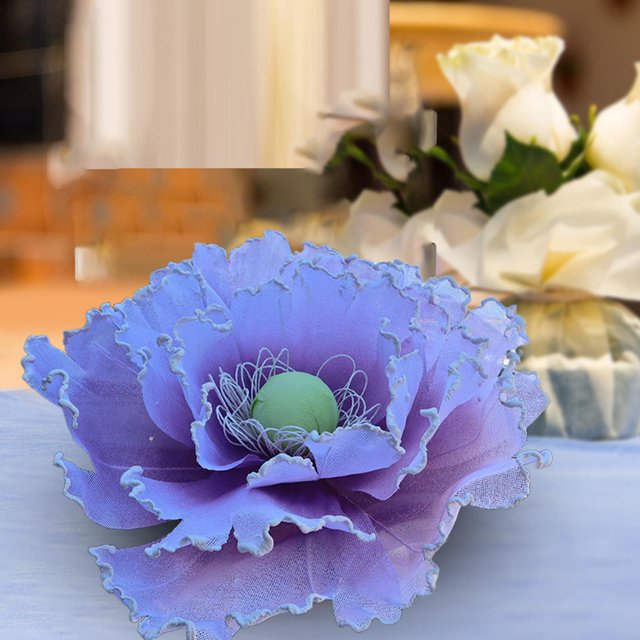 Cabeza de flor artificial, flor de imitación, cabeza de flor realista, flor falsa para fiesta nupcial, Baby Shower, ventana, centros de mesa morado 40cm