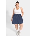 thumbnail image 3 of CASSIE LIZ Plus Size Shorts 4X Womens Navy Blue Bermuda Cargo Shorts Ladies Casual Summer Loose Fit Athletic Shorts with Pockets 4XL 24W 26W, 3 of 6