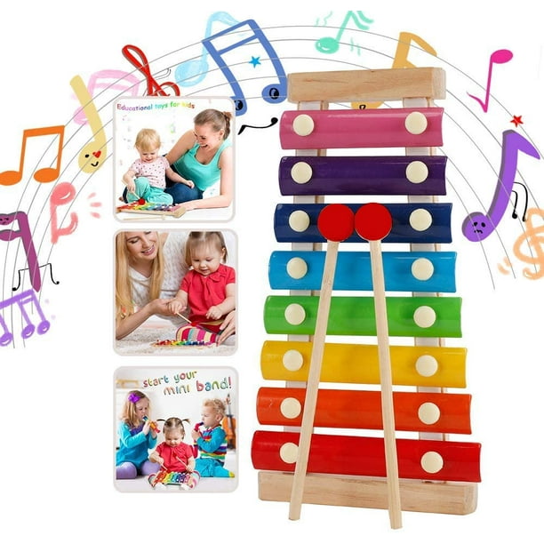 Seenda Xylophone, Wooden Xylophone for Kids Natural Puzzle Musical Toy