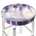 thumbnail image 3 of Balery Lavender Blooms Window Fundas de asiento para taburete de bar redondo de tela de terciopelo ajustables que protegen de arañazos y manchas para sillas de 14 a 17 pulgadas.-12 inch, 3 of 7