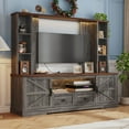 thumbnail image 6 of EnHomee Entertainment Center with LED Lights and Power Outlets, Large Farmhouse TV Stand for up to 60" TVs with Storage, Grey, 6 of 15