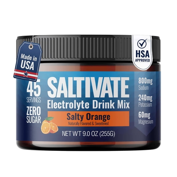 Saltivate Salty Orange Electrolyte Powder, Sugar Free, 45 Servings