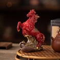 thumbnail image 5 of SharkTRUE Ceramic Horse Statue, Chinese Feng Shui Red Horse Figurines for Fire Horses Year ,Fire Horses Figurine, Animal Sculpture Home Tabletop Ornament with Small Wooden Base and Gift Box, 5 of 10