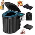 thumbnail image 3 of Portable Folding Camping Toilet, 15" High Travel Potty with Lid & Tissue Holder, Leak-Proof, Easy Clean for RV Car Tent Beach Hiking, 3 of 12