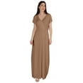 thumbnail image 4 of Inkmeso Wrap Style Jersey Maxi Dress Gathered Waist Summer Casual Classic Long Dress, 4 of 8