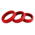 thumbnail image 4 of LeLuv Flat Inside Smooth Silicone Cock Ring | (3 Pack - 36mm/41mm/45mm Red, 4 of 8