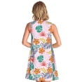 thumbnail image 2 of Bixox Tropical Plants Print Women's Sleeveless A-Line Dress with Pockets, Casual Knee-Length Tank Dress for Summer-Small, 2 of 7