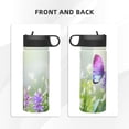 thumbnail image 3 of Pofeuu Purple Butterfly On Wild Print 18oz Sports Insulated Kettle, Sports Bottle Water Bottles For Men Women For Gym Hiking Camping Running Mountain Bike Outdoor Sports, 3 of 8