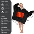 thumbnail image 5 of Heated Hoodie Blanket, Wearable Electric Blanket with 3 Heat Settings, Cordless Portable Flannel Hooded Blanket for Men Women, 5 of 7