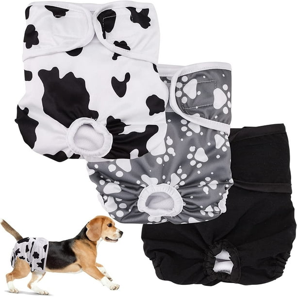 SHAR Cloth Diapers for Female Dogs (L), 3 Pack Reusable Dog Diapers