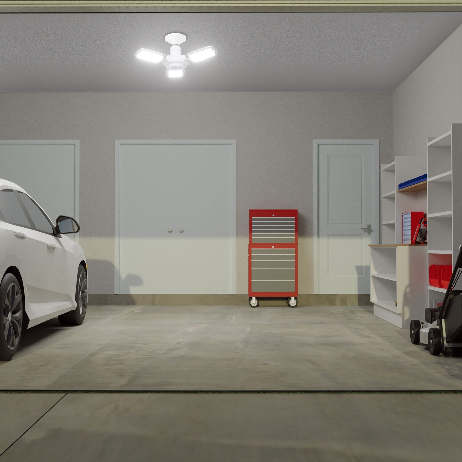 Great Value 3000 Lumen Deformable LED 40W Garage Light, Adjustable Head Lamp