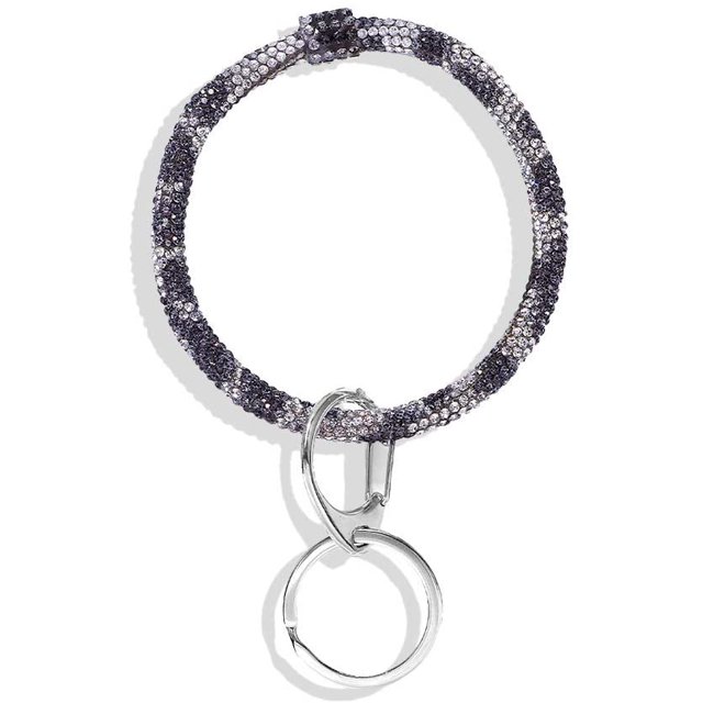 Key Ring & Wrist Bangle Bracelet - Round Circle Keychain Organizer Hands-Free Wrist Holder Snake