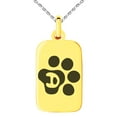 thumbnail image 1 of Stainless Steel Letter D Initial Cat Dog Paws Monogram Engraved Small Rectangle Dog Tag Charm Pendant Necklace, 1 of 1