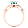 thumbnail image 4 of 1.06 ct Heart Cut Simulated Turquoise Claddagh 18K Rose Gold Womens Engagement Ring, 4 of 5