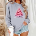 thumbnail image 2 of lulshou Women's Christmas Print Sweatshirt - Holiday Cozy Pullover, Cute Xmas Graphic Long Sleeve Crewneck Shirt, Gray, M, 2 of 6
