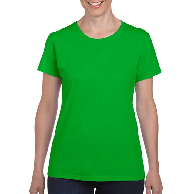 T-Shirt pour Femmes en Coton Épais, 2TG, Vert Électrique