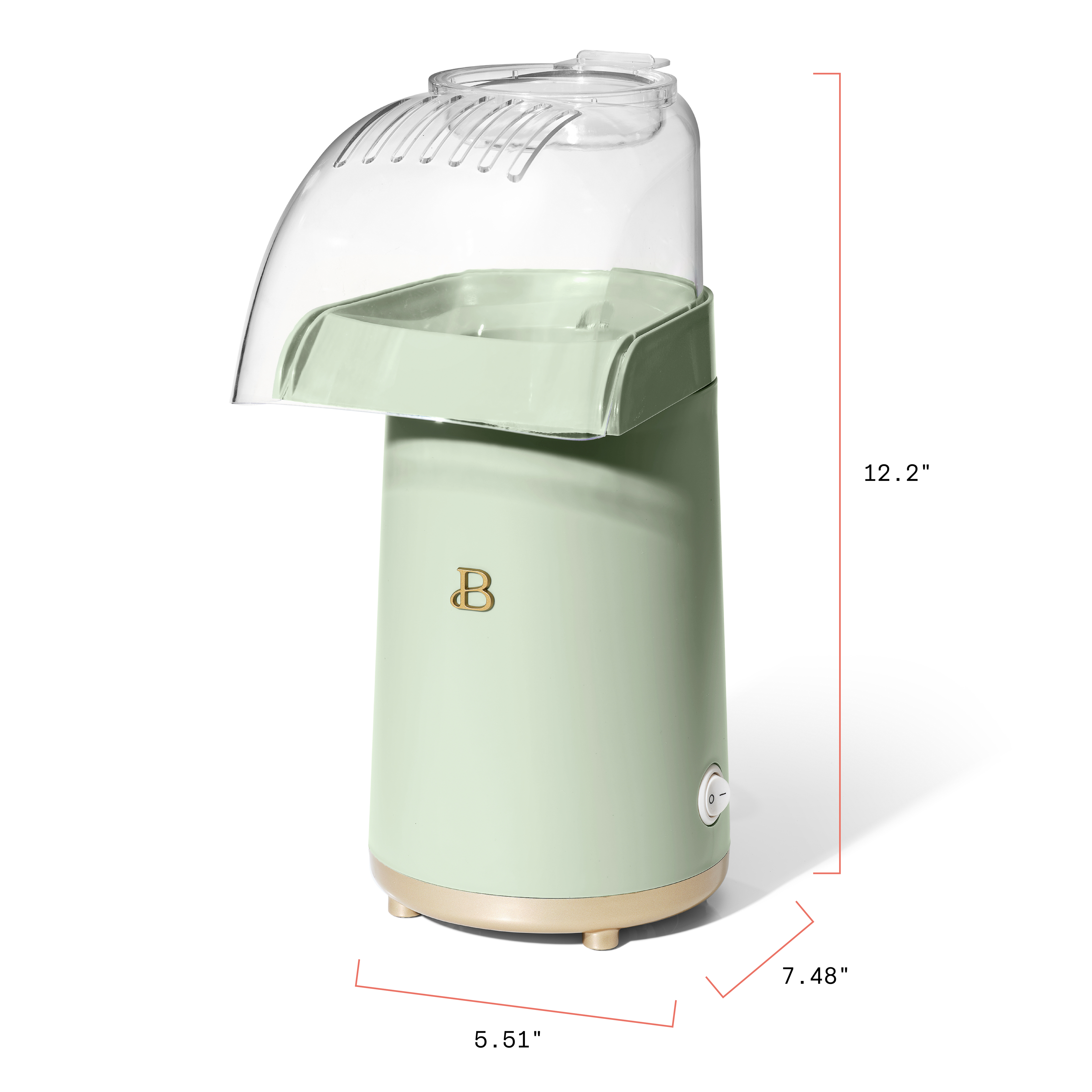 Beautiful 16 Cup Hot Air Electric Popcorn Maker, Sage Green by Drew Barrymore - image 10 of 13