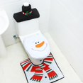 thumbnail image 6 of Christmas Toilet Seat Cover,3 Pieces Christmas Bathroom Decoration Set with Toilet Seat Cover,Rugs,Tank Cover Toilet Paper Box Cover,Xmas Party Accessories for Indoor Décor,Party Favors(White), 6 of 6