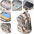 thumbnail image 4 of Highland Cow and Flower Print Backpack for School, Cute School Bag with Adjustable Shoulder Straps and Padded Back, 16.9"x12.6"x5.9", 4 of 5