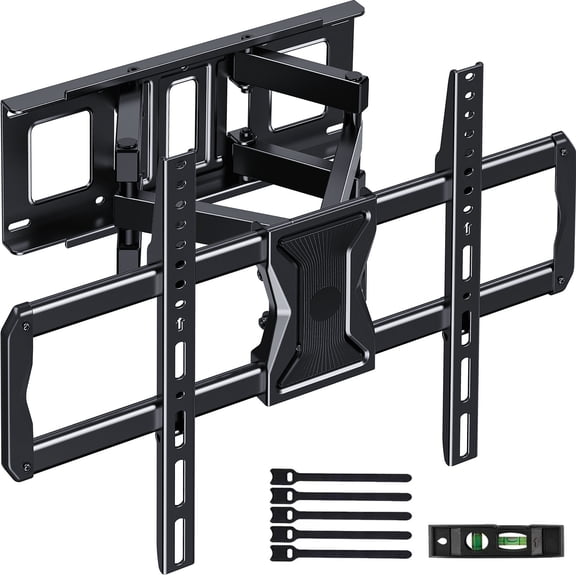 MountFTV Full Motion TV Wall Mount for 37-84" TVs, Max 600x400mm, Fits 16" Wood Studs, Holds up to 110lbs, TV Mount Bracket with Dual Articulating Arms, Swivel, Tilt Extension