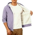 thumbnail image 6 of Men's Casual Fleece Sherpa Lined Zip Up Hoodie Thick Sherpa Lined Winter Pullover 2025 Fall Winter Hooded Sweatshirt, 6 of 8