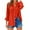 Red, variant on Kukoosong Women's Button Down Shirts Long Sleeve V-Neck Oversized Tops Loose Linen Tunic Tops with Pockets