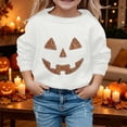 thumbnail image 2 of XAOFW Girls Halloween Shirt Pumpkin Print Long Sleeve Pullover Tees Loose Fit Round Neck Lined T Shirts For Toddler Kids Comfortable Tops 13-14 Years, 2 of 6