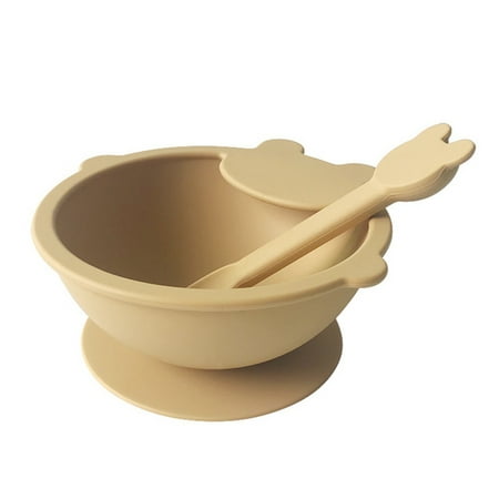 

Food Baby Feeding Set with Spoon Silicone Suction Bowls - First Stage Feed Silicone Plate G