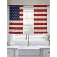 thumbnail image 5 of Sheer Curtains 54 Inches Long 2 Panels, American Flag on Wood Plank Rod Pocket Curtain Voile Draperies, Vintage Red Blue Stripe Star Light Filtering Window Treatment for Living Room Kitchen Bedroom, 5 of 8