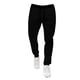 thumbnail image 2 of Pantalones de chándal lisos con cordón para hombre - Poliéster, fiesta informal al aire libre, talla real, 2 of 4