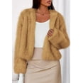 thumbnail image 5 of PRETTYGARDEN Womens Winter Coats Fluffy Cropped Faux Fur Jacket Long Sleeve Open Front Shaggy Outerwear Trendy Clothes, 5 of 8