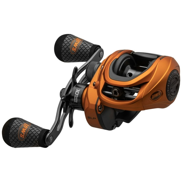 Lew's Mach Crush SLP Baitcast Fishing Reel, Right-Hand Retrieve, 7.5:1 Gear  Ratio, 10 Bearing System with Stainless Steel Double Shielded Ball  Bearings, Orange 