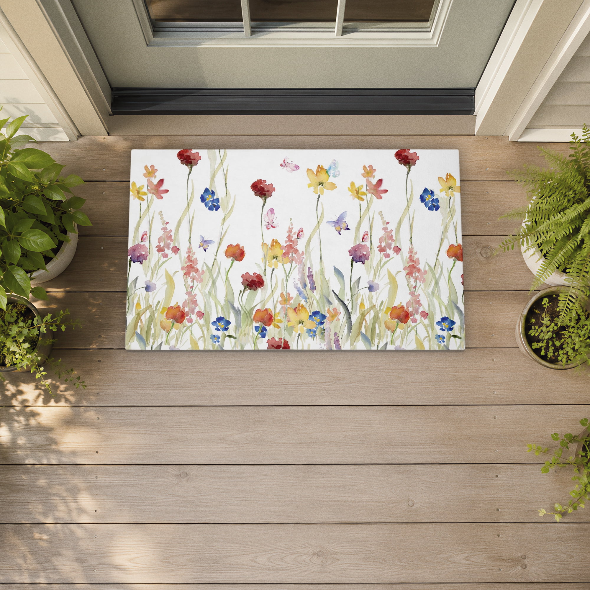 Stupell Industries Amongst The Flowers Printed Outdoor Door Floor Mat, design by Lanie Loreth