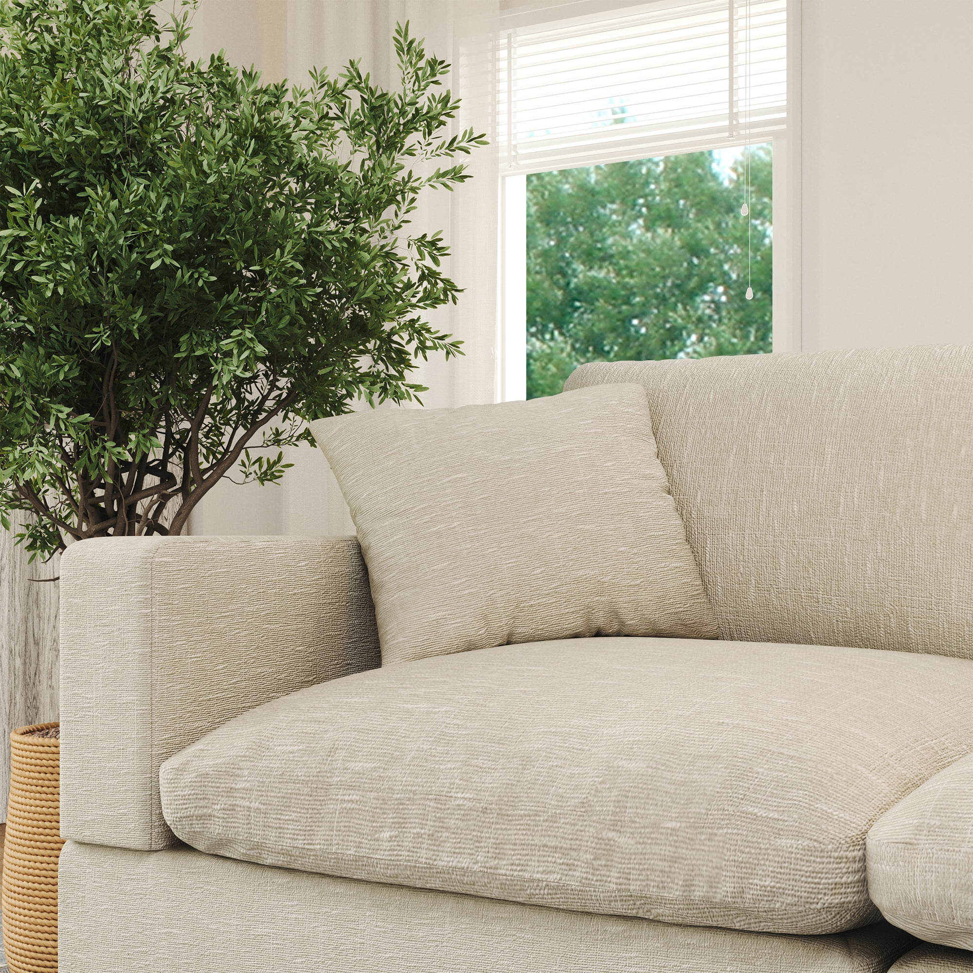 Gtilzria Cloud Modular Sectioanl Sofa Couch, Comfy Modern Sectioanl Cloud Couch U-shaped Modular Down Filled Sofa with Ottoman for Living Room Apartment Office, Beige