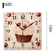 thumbnail image 2 of 12 Inch Wall Clock Battery Operated Silent Clock Decorative for Office, Kitchen, Outdoor, Living Room，Cherry Chocolate Cupcakes Pattern, 2 of 4