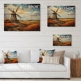 thumbnail image 4 of Designart "Old Windmill Countryside painting IV" Countryside Print on Natural Pine Wood, 4 of 5