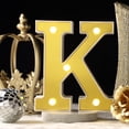 thumbnail image 2 of Efavormart 6" 3D Gold Marquee Letters 5 LED Light Up Letters Warm White LED Letter Lights - K, 2 of 10