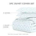 thumbnail image 3 of Noble Linens Light Blue Burst of Vines Print 3-Piece Duvet Cover Set, Full/Queen, 3 of 11