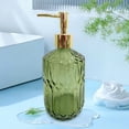 thumbnail image 4 of EGNMCR Storage Containers Textured Glass Soap Dispenser Refillable Liquid Hand Soap Dispenser For Bathroom Premiums Pump Bottle For Shower Gel Shampoo Lotion Kitchen Sink Decor Glass vial, 4 of 6