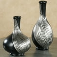 thumbnail image 2 of Textured Swirl Silver Black Decorative Modern Table Vases Set of 2, 2 of 5