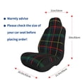 thumbnail image 5 of Sikiie Buffalo Plaid Dark Green Car Seat Covers 2PCs Front Car Seat Covers Universal fit for Most Cars SUVs and Trucks-1, 5 of 9