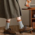 thumbnail image 4 of Retro Flower Socks, Women's Wool Socks For Autumn, Winter Mid-calf Socks, Thickened And Velvet Outer Stockings For Winter Cotton Socks, 4 of 5