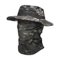 thumbnail image 5 of Gyexs Camo Boonie Sun Hats with Balaclava - Mens Face Mask UV Protection Bucket Hat for Fishing Hiking, Dark Gray, One Size, 5 of 5