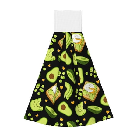 

Gaeub Avocado Toast Print Hand Towels with Hook Hanging Tie Towels Coral Velvet Dishtowels for Bathroom Restroom Home Decor
