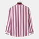 thumbnail image 3 of Men Striped Shirt Long Sleeve Turn Down Collar Loose Fit Botton Down Blouse for Daily Wear Work Pink M, 3 of 5