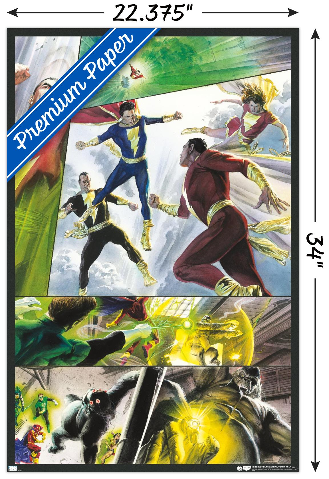DC Comics Justice League - Shazam Family and Black Adam Wall Poster, 22.375" x 34"