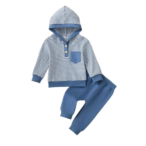 Kogui Baby Winter Clothes Toddler Baby Boy Clothes Denim Outfits Infant Hooded Sweatshirt Jeans Pants Little Boys Clothing Size 18 24 Months (Blue,18-24 Months)