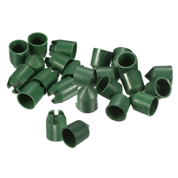 Uxcell 0.8" Inner Dia Plastic Garden Plants Stakes Bamboo Cane End Caps Green 40 Pairs