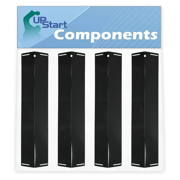 4-Pack BBQ Grill Heat Shield Plate Tent Replacement Parts for Master Forge GGP-2601 - Compatible Barbeque Porcelain Steel Flame Tamer, Flavorizer Bar, Bar, Burner Cover 16 1/2"