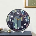 thumbnail image 4 of Yayeee Wall Clock Battery Operated 9.5" Silent Quartz Non-Ticking for Living Room Decor, Cube Stripes, 4 of 8